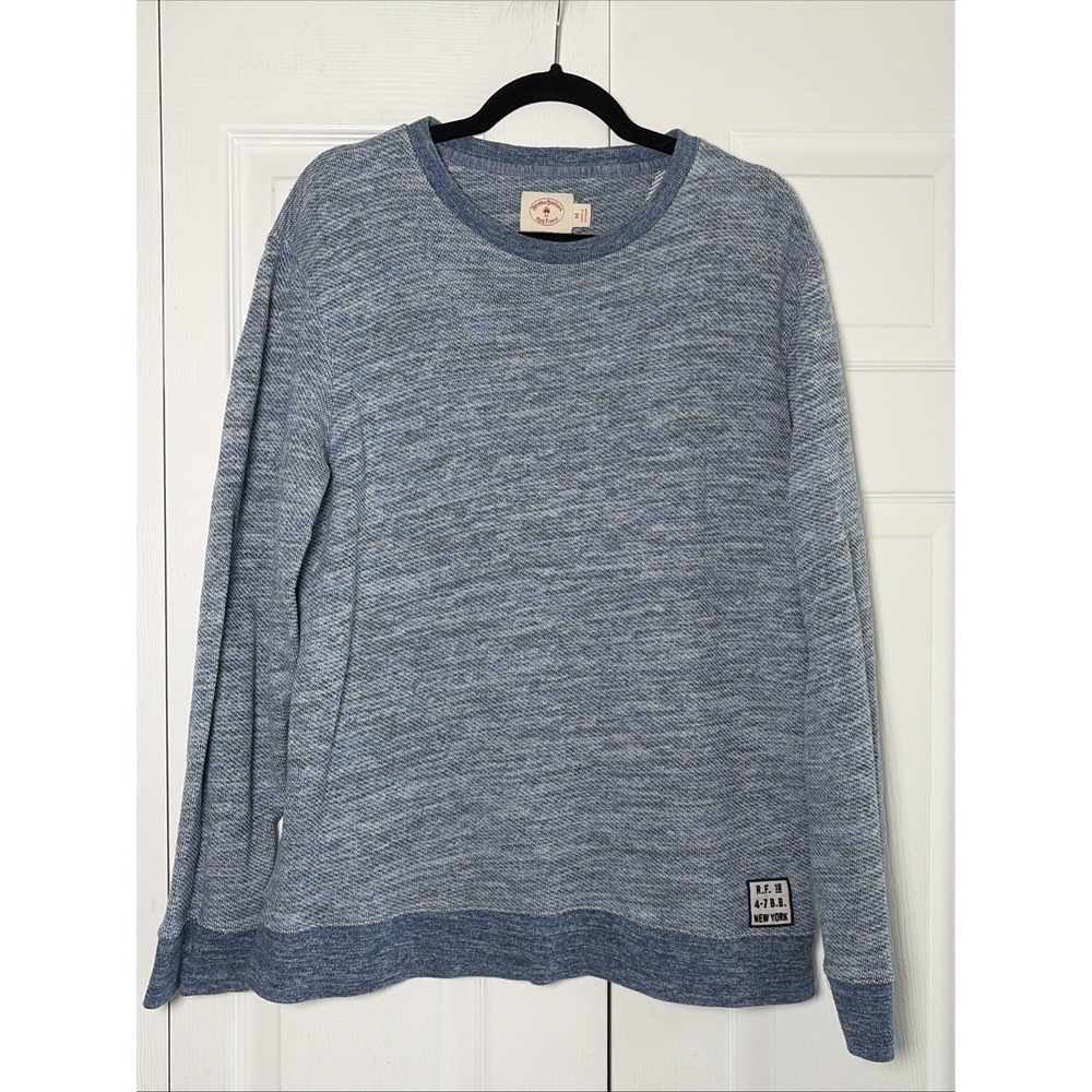 Brooks Brothers Red Fleece Sweatshirt‎ Womens Size M Blue Marled Knit Cotton Top